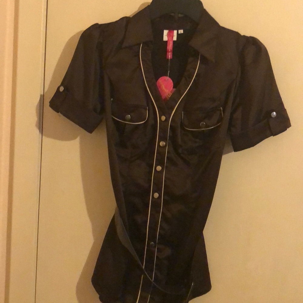 JRS. Brown silk blouse